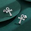 Delicate Oval Cross Bow Stud S925 Silver Earring for Women  Butterfly Original Sterling Silver Engagement Gift Jewelry Sterling Silver Earrings