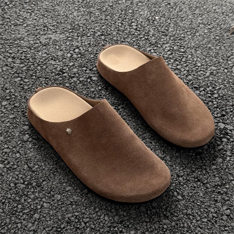 Outdoor lazy one-pedal summer new breathable half-pack slippers fashion versatile sandals 65167 brown-J