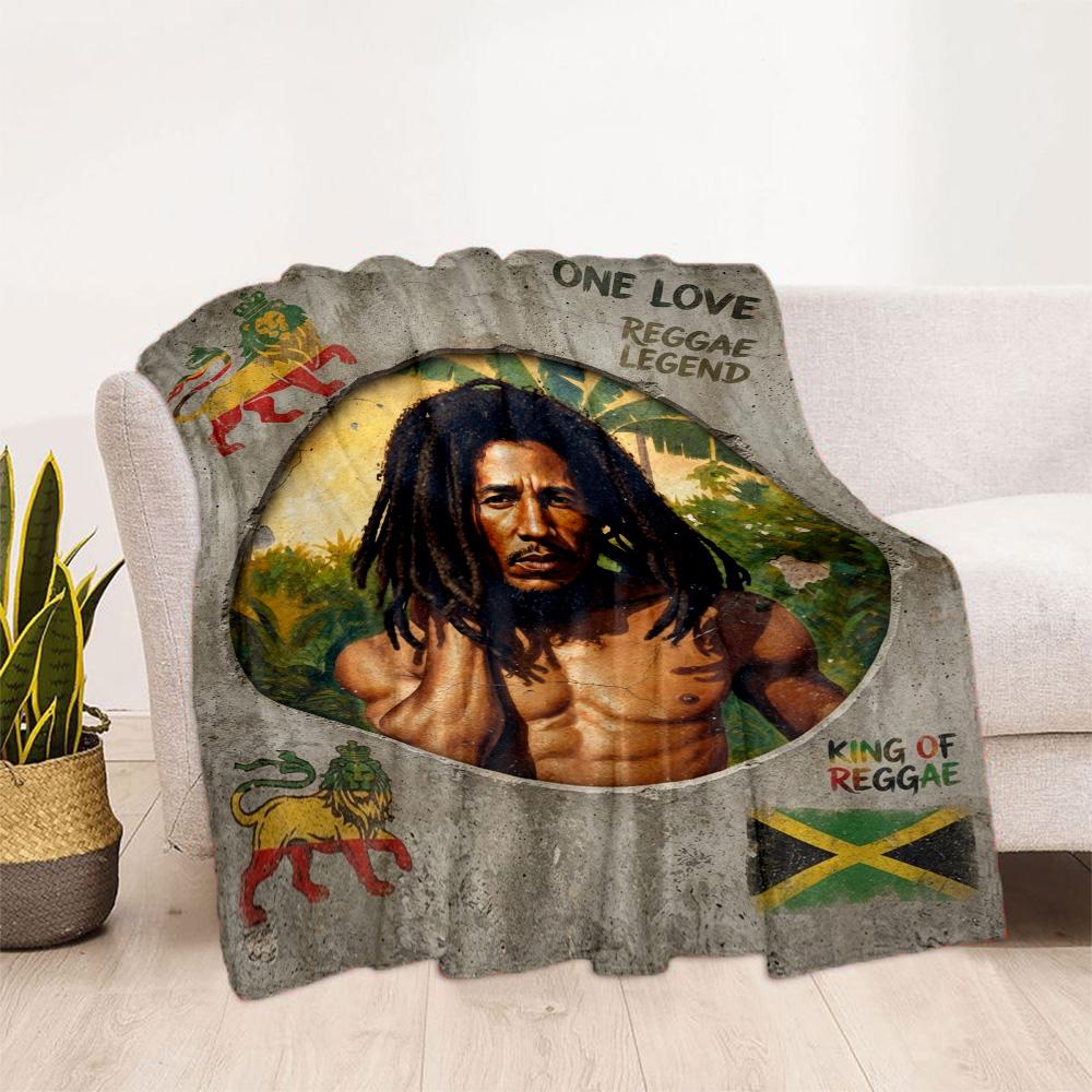Bob Marley Reggae Legend One Love Blanket Soft Warm Cozy Suitable For Bed Sofa Chair For All Seasons Digital Print Perfect Gift For Relatives And Frie