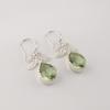 Green Amethyst Gemstone 925 Sterling Silver Jewelry Handmade Hook Earrings 1.84" CE-27-9