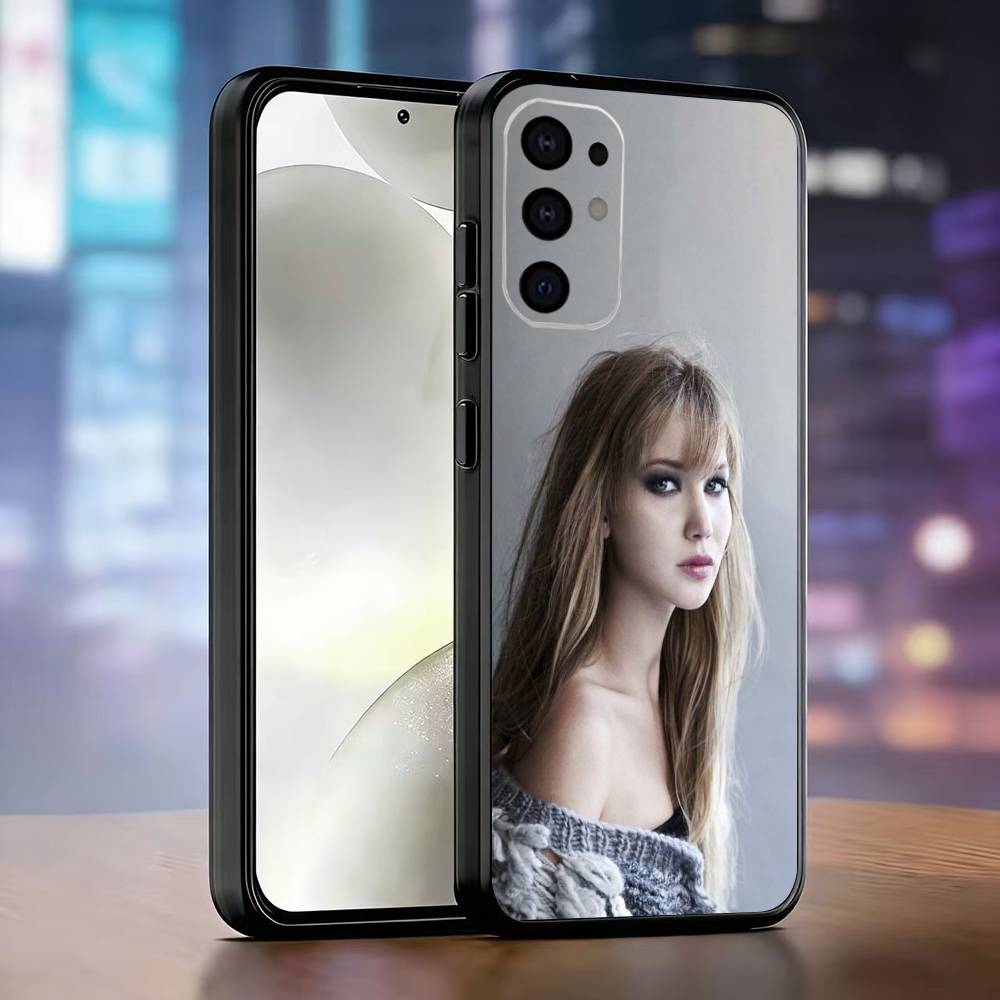 Custodia per Telefono Jennifer Lawrence Per Samsung S25,S24,S21,S22,S23,S30,Ultra,S20,Plus,Fe,Lite,Note,10,Copertina Nera