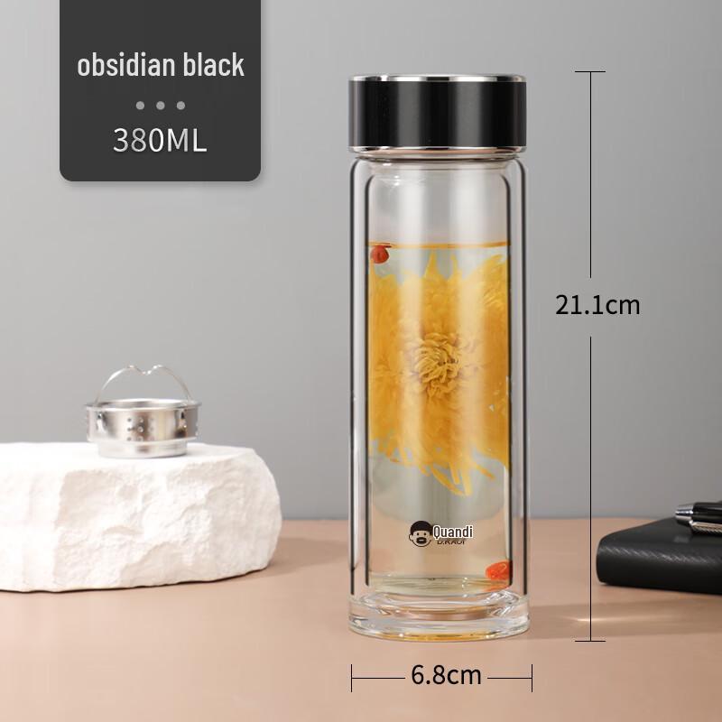 DKADI Double Wall Glass Tea Infuser Bottle