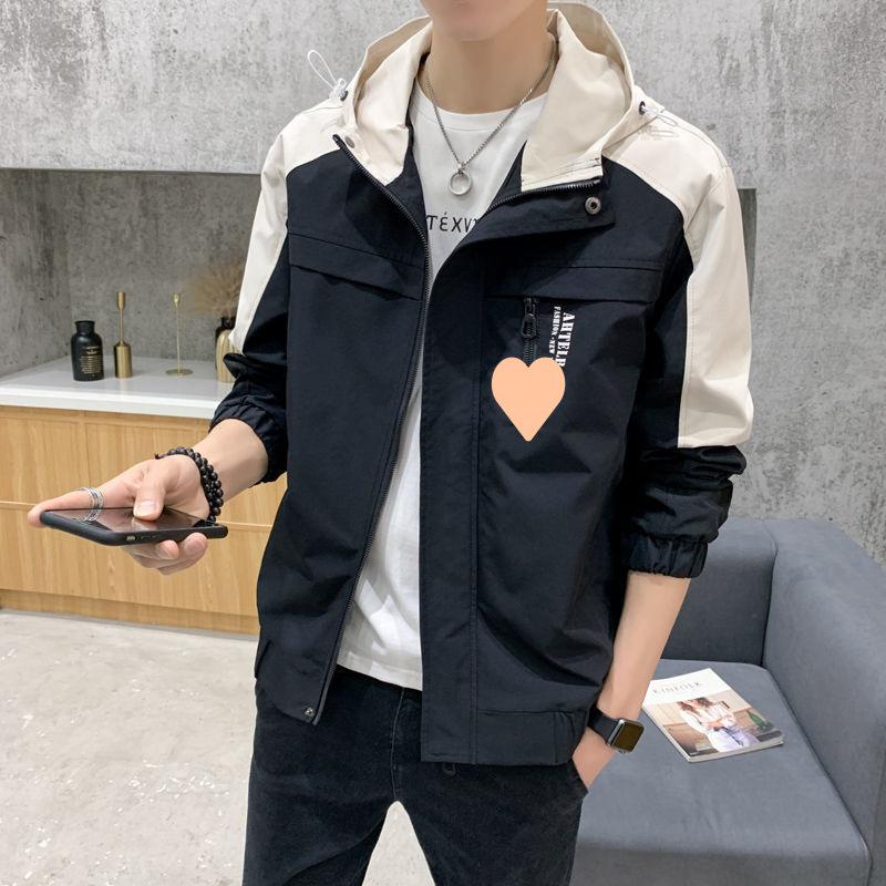 Jacket Men's Spring, Autumn and Winter New Ins Trend Hooded Casual Versatile Loose Jacket Top Clothes
