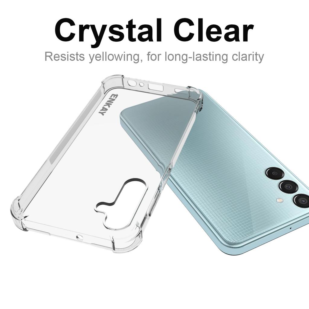 ENKAY HAT PRINCE For Samsung Galaxy F15 5G/M15 5G Clear Case Four Corners Reinforced TPU Phone Cover