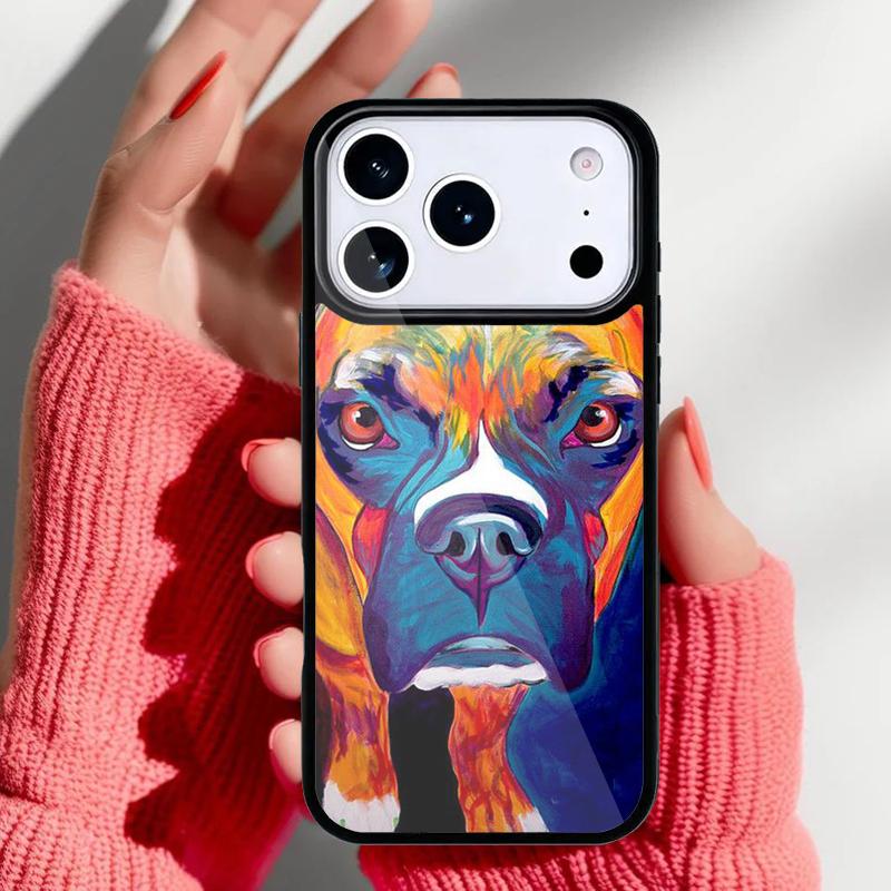 

Boxer Dog Cute Funny Phone Case for iPhone 17 16 15 14 13 Pro Max Back Cover for 12 11 Pro Coque iPhone17 Pro Max