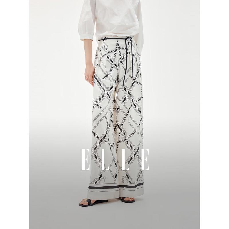 

ELLE Women s Tencel Linen Straight-Leg Pants L