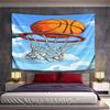 Basketball Hoop with Blue Sky Background Pattern Wall Hanging Tapestry Decorative Tapestry Home Decor for Bedroom and Living Room