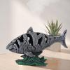 Shark Decorative Sculpture Hollowed Waterproof Resin Sturdy 7.3in Long 4.5in Wide Shark Statue Home Decor Statue with Stand Accent Figurine