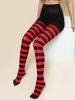 Pantimedias a rayas estilo gótico Punk para mujer, medias largas de arco iris, medias elásticas ajustadas de cintura alta para Halloween y Navidad
