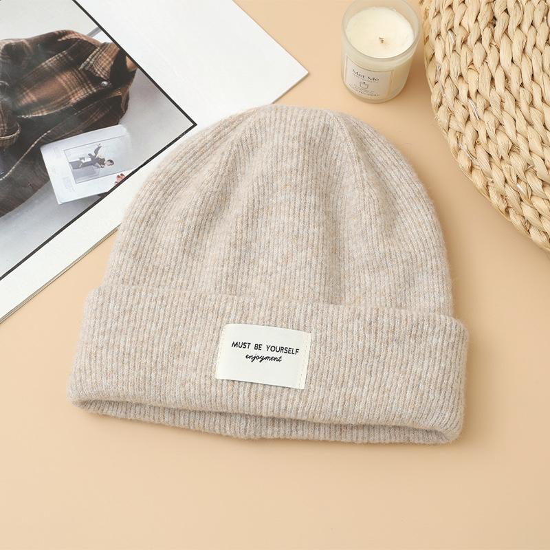 New Autumn and Winter Versatile Knitted Wool Hat Outdoor Travel Windproof and Warm Pile Hat Korean Style Literary Retro Cold Hat