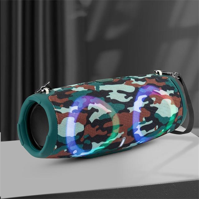 Portable Waterproof High Power Bluetooth Speaker RGB Colorful Light Wireless Subwoofer 360 Stereo Surround TWS FM Boom Box
