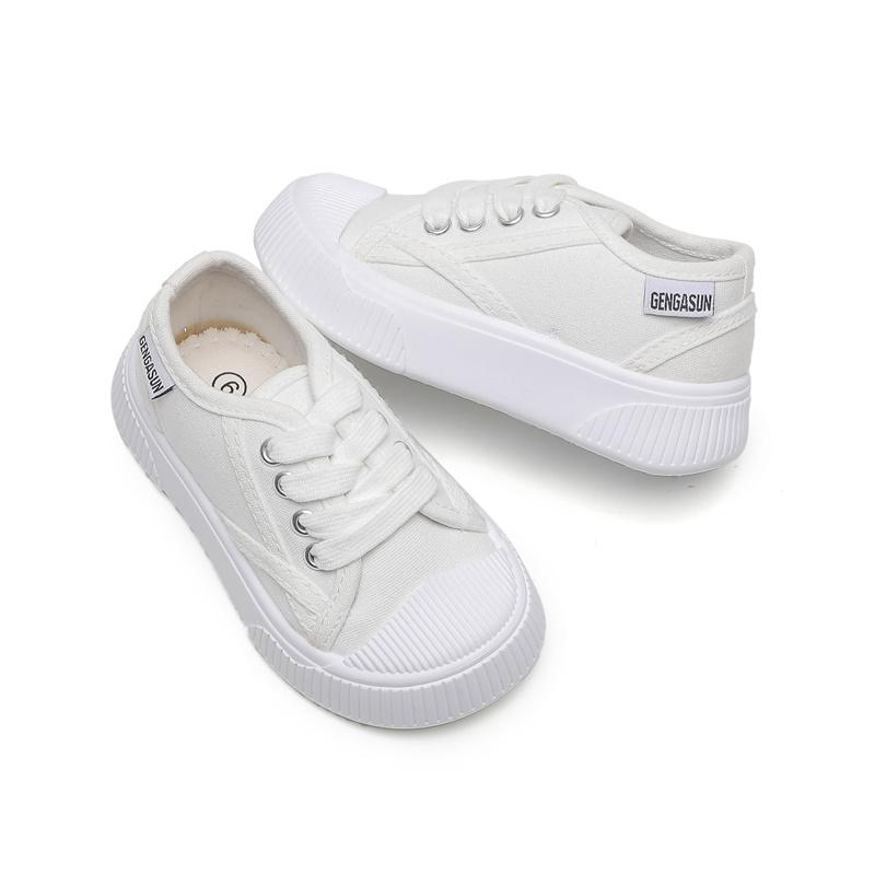 Children Canvas Shoes Kids Casual Soft-Soled Non-Slip Sneakers Spring Autumn Breathable Solid Color Shoes