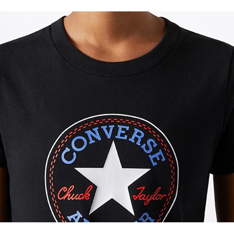 (WMNS) Converse Chuck Taylor All Star Round Neck Short Sleeve 'Black' Women's 10017759-A03