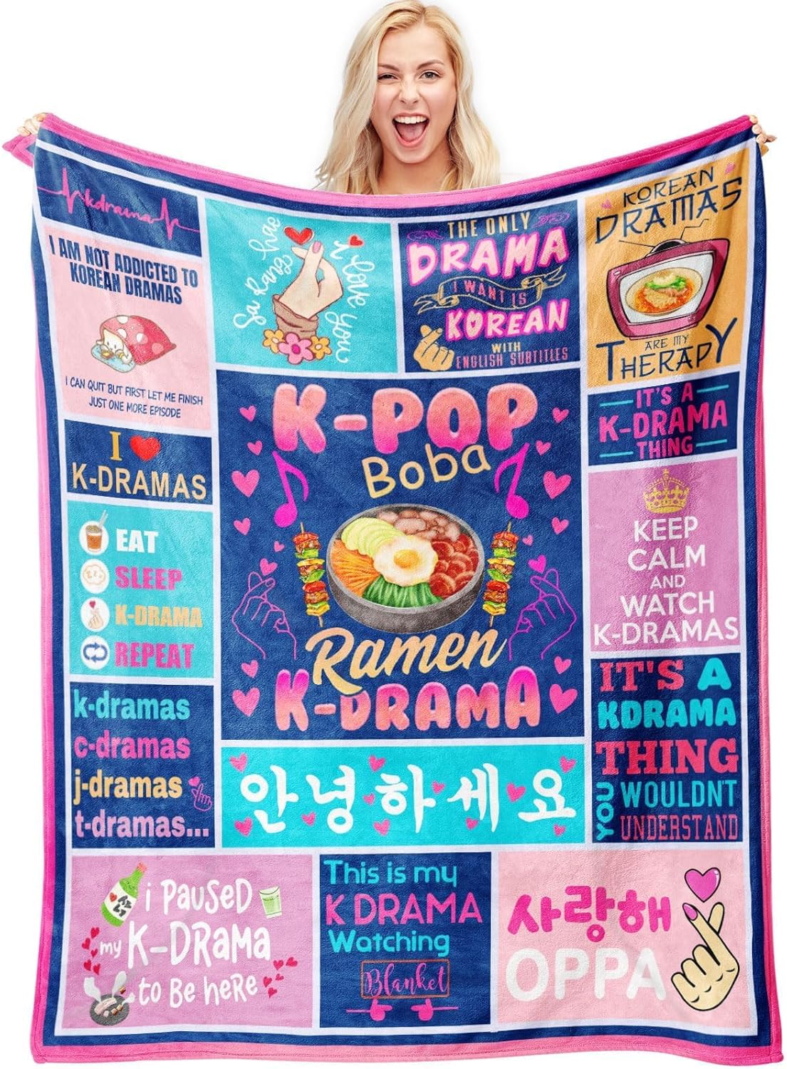 Korean Drama Blanket for KDrama Fans Soft Fleece Throw Korean TV Show Gifts Birthday Gifts for Women and Girls  x 100x150cm