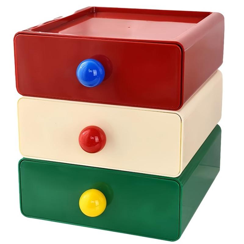 Многофункциональные ящики для хранения настольных ящиков красочные допаминовые канцелярские принадлежности косметика коробка для мелочей домашний стол штабелируемый органайзер 3pcs 4690₽