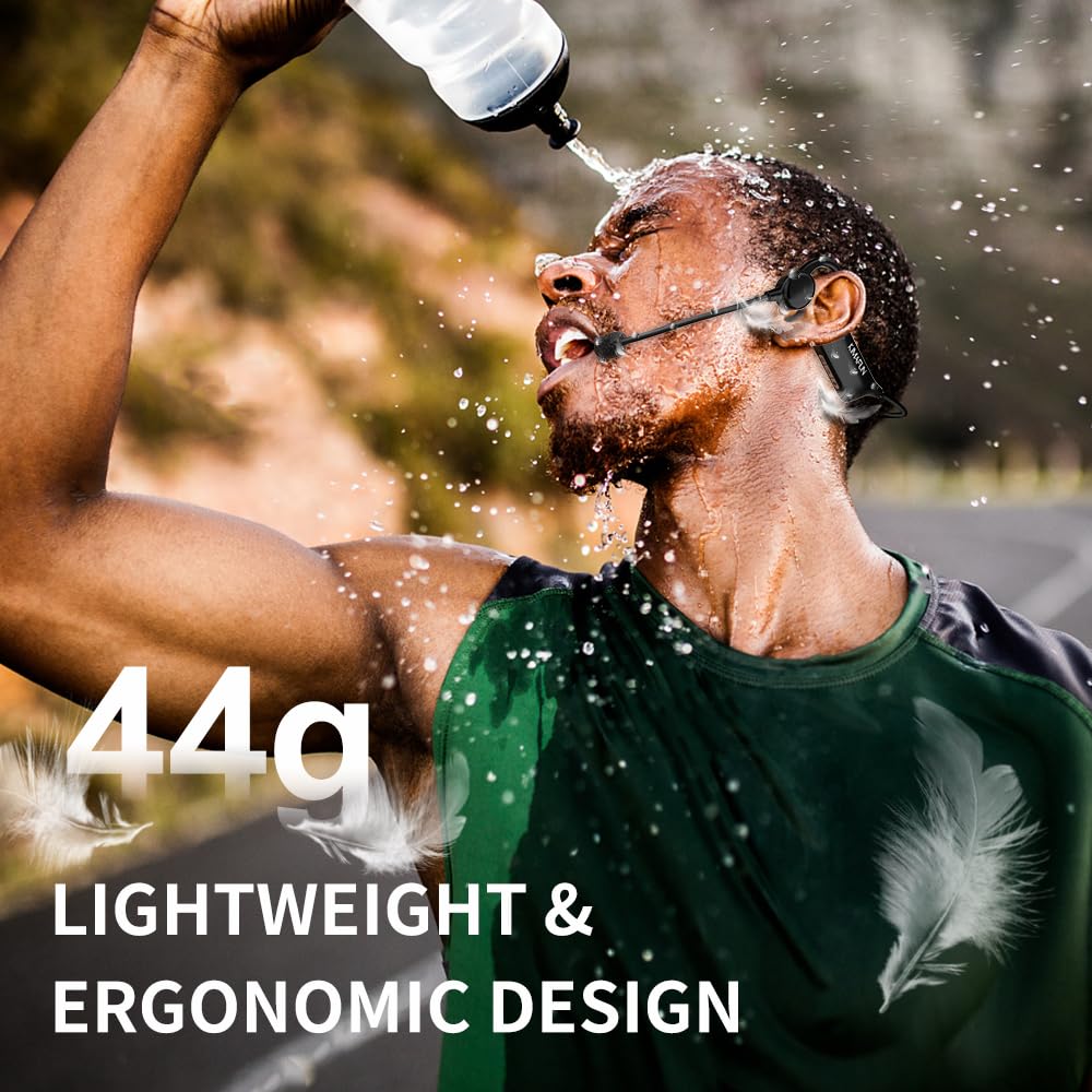 KIMAFUN 2.4G Drahtloses Fitness-Headset-Mikrofon mit IP67 Wasserdicht- und Staubdicht-Schutz, Plug & Play, Sofortige Verbindung, Rauschunterdrückung,