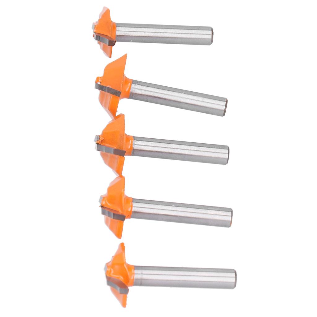 5Pcs 6mm Shank Router Bit Yellow Milling Cutter for Cabinet Door Woodworking Cutter Tools