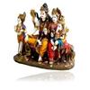 Indian Hand Carved God Shiva Family Resin Statue Idol Sculpture Multicolor | Height 7 Inch/Religious Puja Item-Showpiece