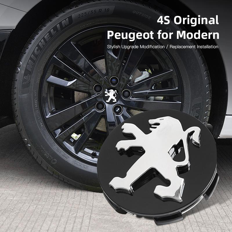 4Pcs Original Car Wheel Center Hub Cap Cover For Peugeot 408 4008 308 3008 Rifter 5008 508 2008 208 301 RCZ 407 108 608 107 206