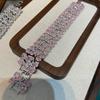 Wide Version Luxury Heavy Industry Water Drop Gem Bracelet, Gold-Plated, Rich Woman Feeling Boutique Inlaid Colored Treasure Jewelry