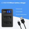 Portable LCD Micro USB Chargers for Olympus D750, SH21, SP800UZ, Battery Convenient Double Slot Charger Repalcement