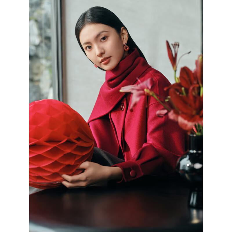 JUZI ANNACO Single-Breasted Tencel Wool Mid-Length Coat