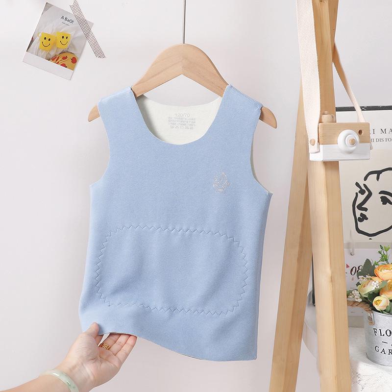 Kids' Seamless Fleece Vest: Adjustable Fit Baby Belly Warmer for Boys & Girls - Autumn/Winter Sleeveless Jacket