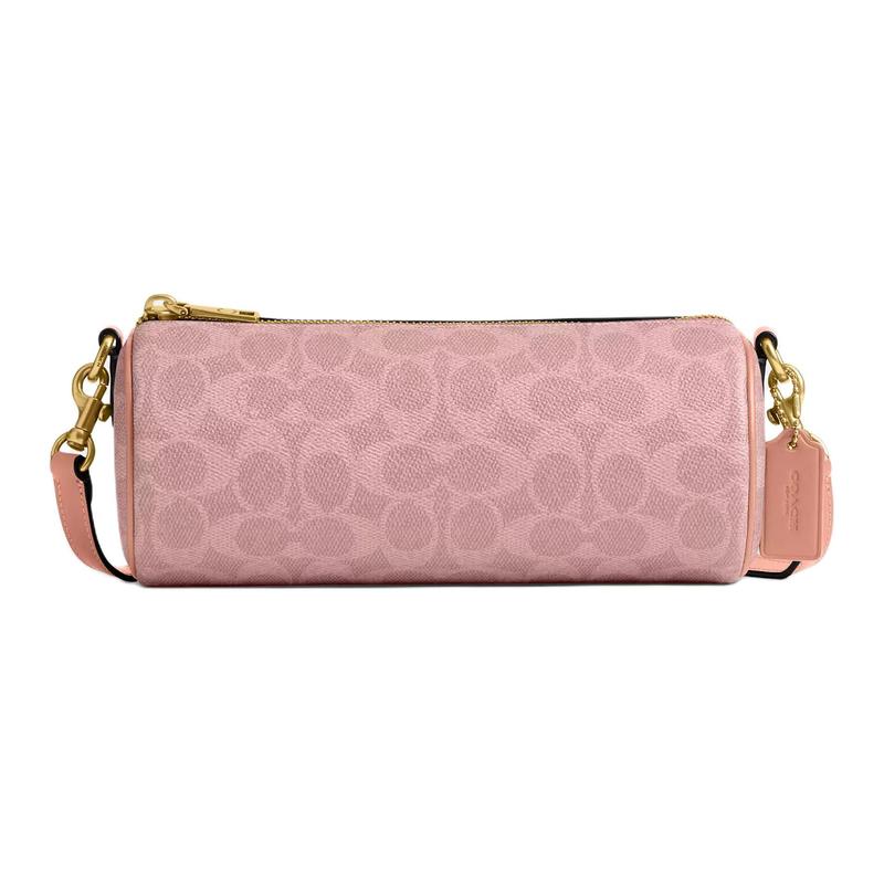 Coach Barrel 22 Presbyopia All-over Printed Metal Accessories Coated Canvas and Calfskin Crossbody Shoulder Bag Small Size Women's Pink