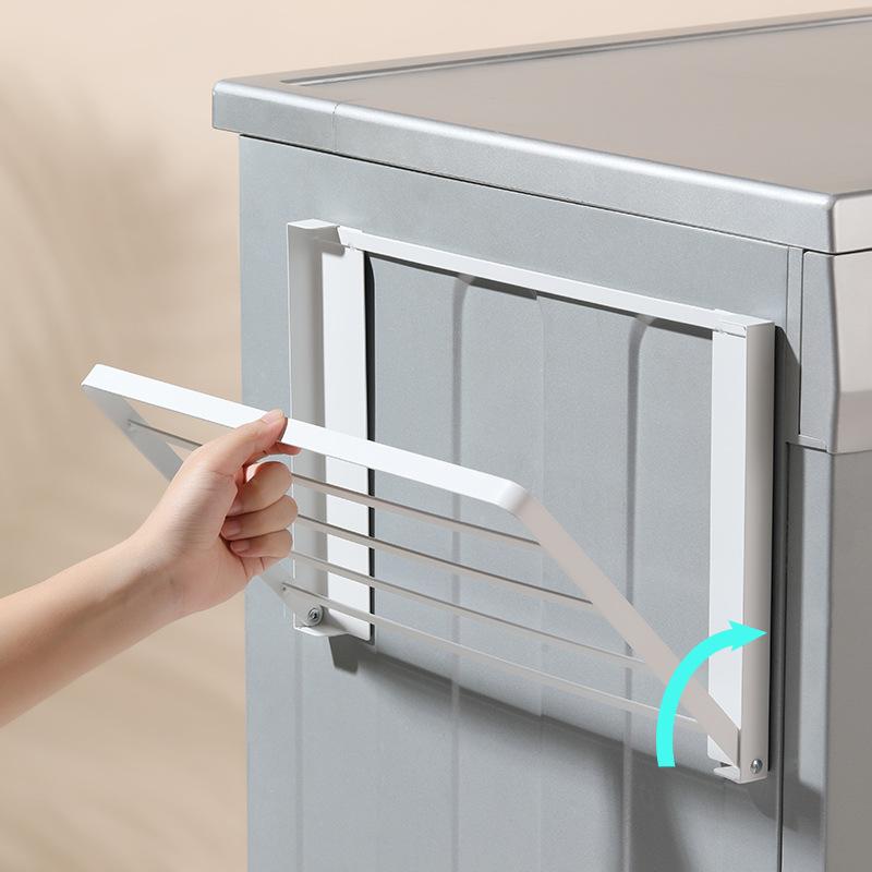 Magnetic Metal Washing Machine Side Shelf Space-Saving Folding Clothes Rack No Punching Temporary Rack Simple Bathroom Shelf