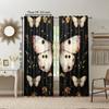 2 Pcs, Versatile Polyester Transparent Curtains for Home Decoration Vintage Black Butterfly & Floral Leaf Pee for Use In