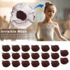 20Pcs Ballet Buns Hair Net 5MM Invisible Breathable Stretchy Nylon Women Girls Stewardess Nurse Bank Staff Hairbun Elastic Edge Mesh Cover