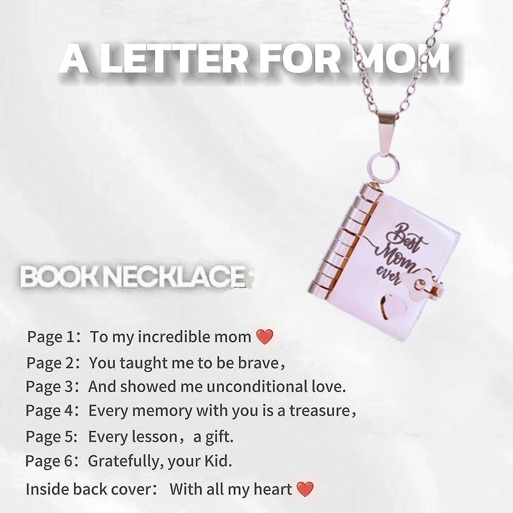 Engraved Titanium Steel Necklace - Fade-Resistant, Emotional Book Pendant, Women's Clavicle Chain Jewelry 