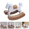 Safe Wood Miniature Rocking Horse Nursery Room Rocking Chair For Doll House Bedroom Scene Realistic Furniture Decors