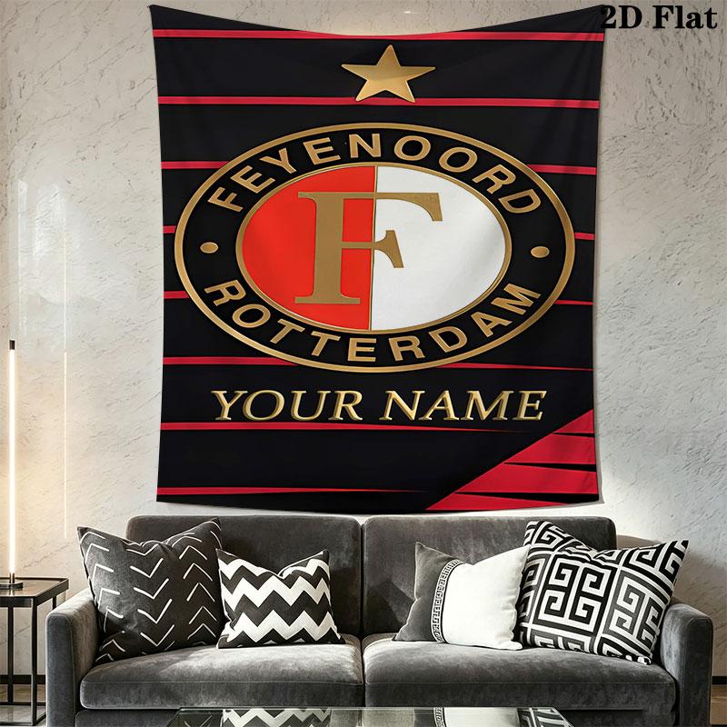 Custom Feyenoord Wall Hanging Printed Fabric Blanket Decorative Tapestries for Bedroom Living Room Home Decor