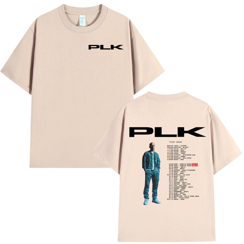 Raper PLK Tour 2026 Koszulka Unisex Odzież Damska Moda Hip Hop Vintage Koszulki Codzienne Bawełniane Krótkie Rękawy Koszulki Streetwear