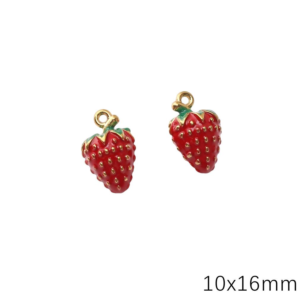 Stainless Steel Fruit Pendant Drip Oil Charm Accessories for DIY Jewelry