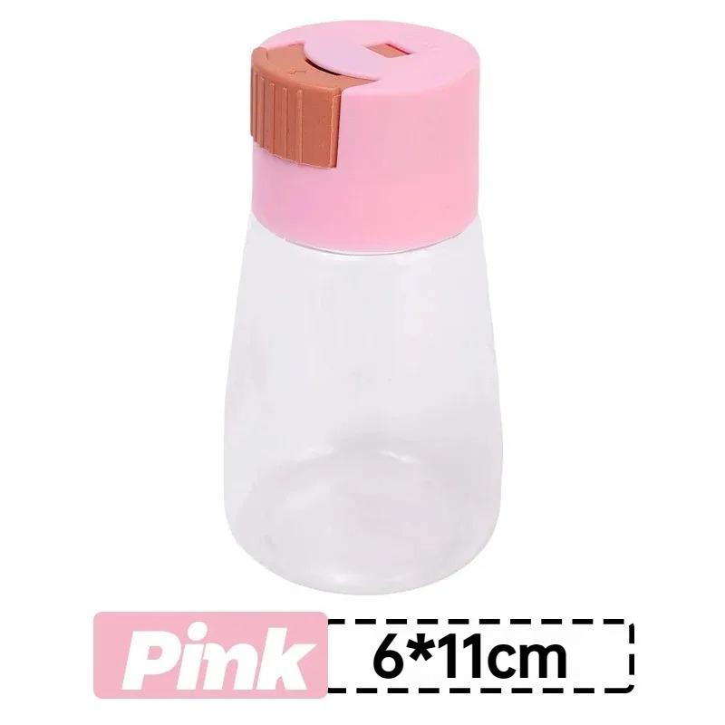 1-3PCS Push Type Seasoning Shaker Quantitative Pepper Shakers Press Type Salt Dispenser Sealed Spice Dispenser Kitchen Seasoning Bottle 1Pcs розовый