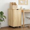 Mobile Storage Cabinet in Brown 34 x 39 x 65.5 cm Solid Pine Wood