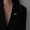 Broche Pequeno Fragrante Brilhante Laço Nó Contas Preto Broche Laço de Luto