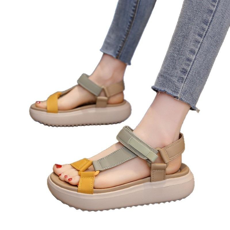 Fashion and comfortable soft-soled sandals women's summer new versatile leisure sports thick-soled Velcro