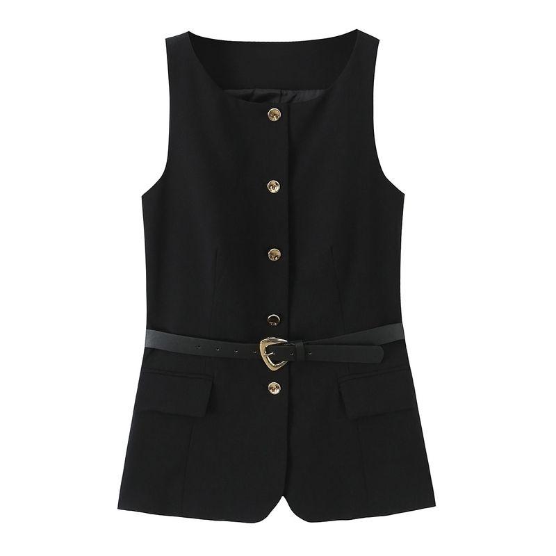 Kaslead New Women Clothes Western Style Fashion With Belt Vest Trumpet Pants 8372363 8372263