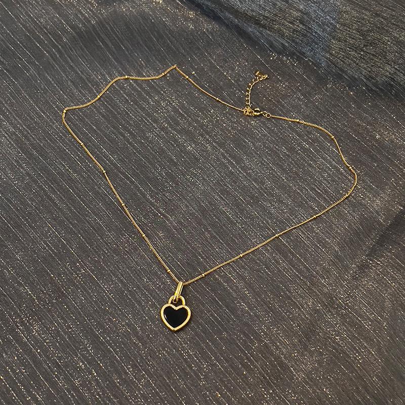 French Retro Double-Sided Sweetheart Pendant Necklace for Women