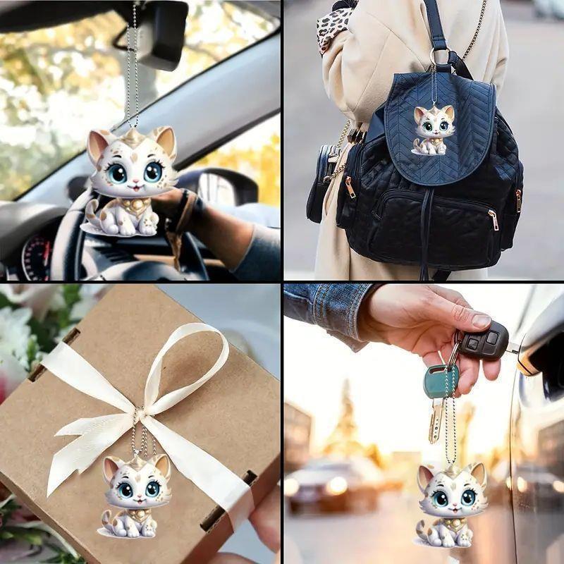 Charming Acrylic Animal Hanging Ornament For Car Interior Decoration In Vibrant Style
