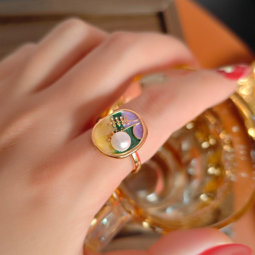 seniko Natürliche Süßwasser Perle Ringe Für Frauen Mode Weibliche Zirkonia CZ Blume Ring Perle Schmuck Einstellbare Ring