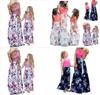 Elegant Floral Holiday Maxi Dress Family Matching For Mom And Daughter
