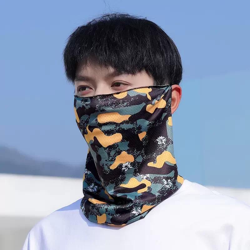 Sun Mask Men's Thin Ice Silk Scarf Summer Sports Headscarf Outdoor Fishing Face Towel Neck Guard Bandana Face Mask