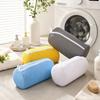 Cylindrical Mesh Bag for Shoes, Thickened Polyester Shoe Wash Bag with Zipper for Home Storage