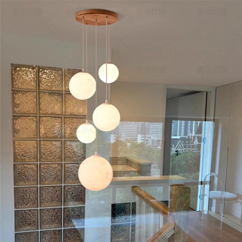 

Люстра для двусветного лестничного пролета «Новолуние 2025» для гостиной виллы или лофта Standard (no light source)