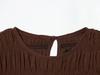 2026 Hot-Selling Retro Coffee Pleated Sleeveless Women's Long Dress with Waist-Cinched Big Hem