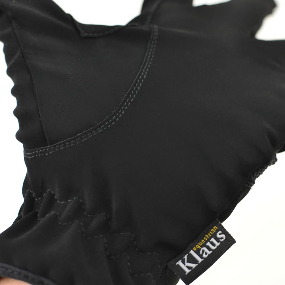 Klaus Lightweight Riding Gloves Black JF1, Nubuck-like Finish, Unisex, (XS)